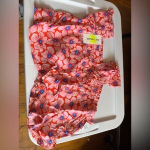 Epic threads Floral Pink and Red short set